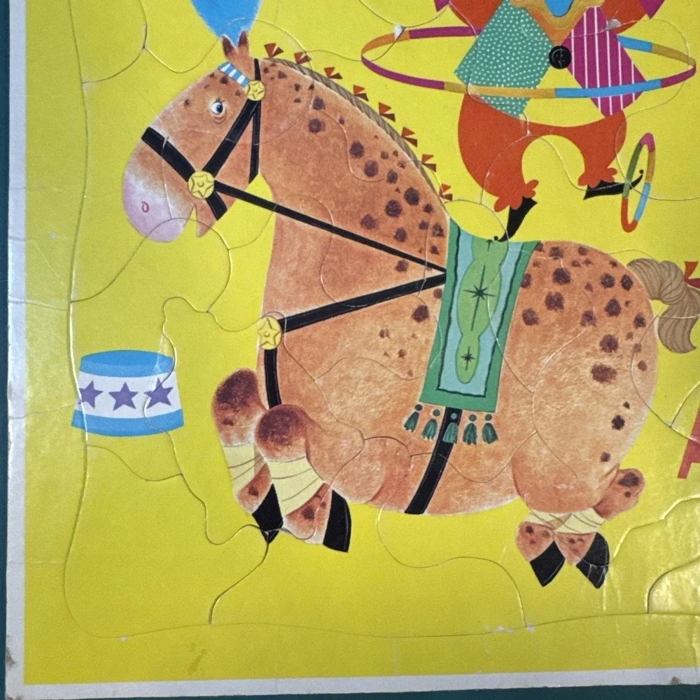 Puzzle Vintage 1964 Whitman Frame Tray Circus Pre-School No.4421 14.5